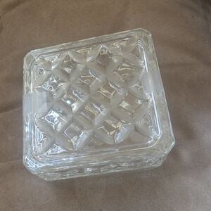 Clear Glass Diamond Pattern Box